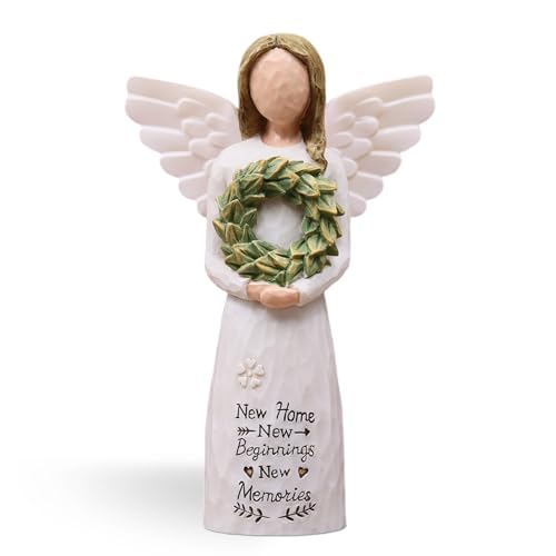 Figura de ángel de resina pintada a mano para hogar nuevo