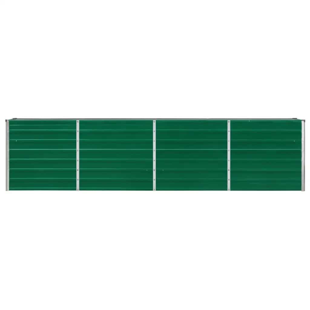 vidaXL Jardinera de Jardín Macetero Caja para Plantar Plantas Macetas de Patio Exterior Acero Galvanizado Verde 320x40x77cm
