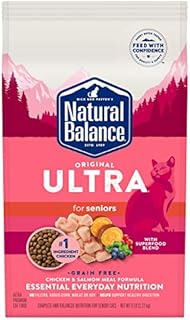 Natural Balance Original Ultra Chicken & Salmon Meal Cat Food | Senior Grain-Free Formula Dry Food for Older Cats | 6-lb. Bag