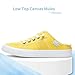 Obtaom Women Canvas Mules Memory Foam Clipper Fashion Sneakers Comfortable Slip-On Mule Backless Holiday Shoes（Lemon Yellow，US8）