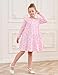 Bumeex Kids Little Girl's Dress Fall Spring Winter Long Sleeve Cute School Cotton Valentines Casual A-Line Dresses Outfits Clothing Clothes Vestido para Niña Pink Heart 6-7 Years
