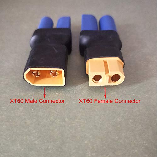 Yiqigou Pacote com 4 conectores XT60 macho para plugue EC5 conector fêmea sem adaptador de fio para