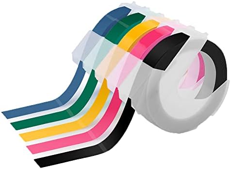Oozmas Compatible Label Tape Replacement for Dymo Embossing Label Maker Organizer Xpress Pro Office Mate II Tape 3/8 Inch, 3D Plastic Embossing Tapes ...