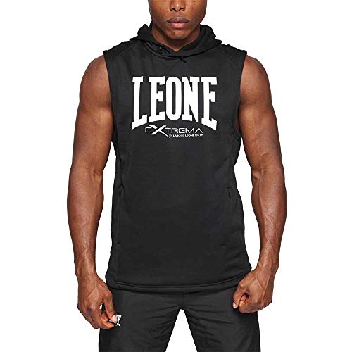 LEONE 1947 ABX110 Smanicato con Cappuccio Logo, Nero