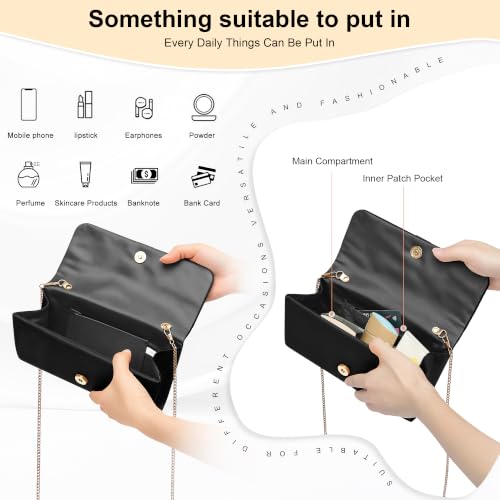 Image of UBAYMAX Satin Clutch Purses for Women Formal Elegant Evening Bag Handbags