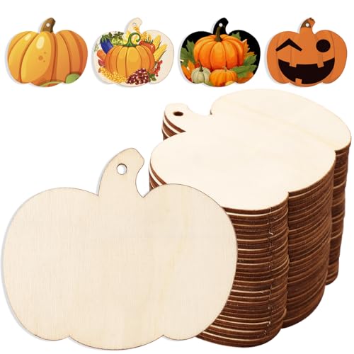 30pcs 3.5 Inches Wooden Pumpkin Cutouts Unfinished Wood Craft Cutout Blank Pumpkin Shape Cutout for Halloween Fall Thanksgiving Party DIY Craft Decoration Supplies(3.5inch-30)
