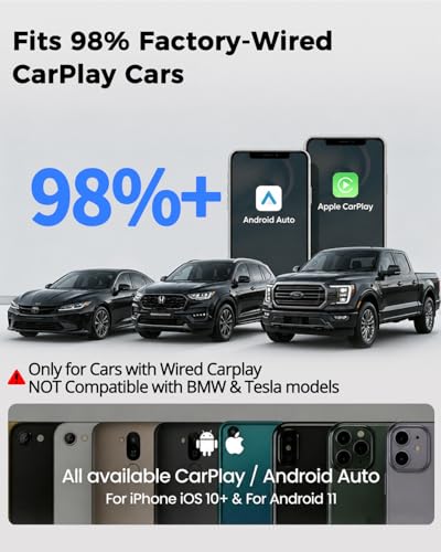 Image of Wireless CarPlay Adapter, 2-in-1 Wired to Wireless Dongle for Apple CarPlay & Android Auto, Seamless Auto-Reconnect, No Delay, Stable Signal for Maps & Calls, 2026 Upgraded Version