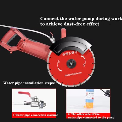 YHUEGH Electric Concrete Saw, 5800W 4300RPM Wall chaser, 110mm Cut, Incl Premium Diamond Blade, Wet/Dry Circular Masonry Cutting Tool for Granite Blade Wood Stone Cutter 3 YHUEGH Electric Concrete Saw, 5800W 4300RPM Wall chaser, 110mm Cut, Incl Premium Diamond Blade, Wet/Dry Circular Masonry Cutting Tool for Granite Blade Wood Stone Cutter - Image 3