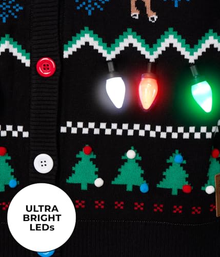 Image of Tipsy Elves Classic Cute Cardigan Ugly Christmas Sweaters for Women with Fun Patterns and Animals