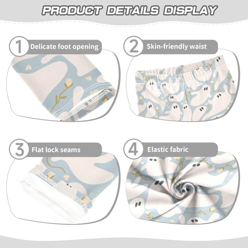 Cute Ghost Girls Leggings,Workout Leggings for Girls Toddler Athletic Leggings Size for 3-10T3