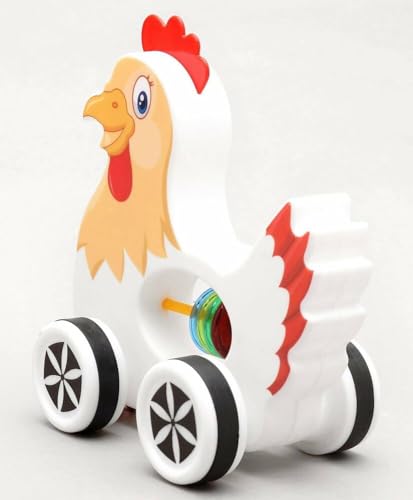 Image of Mini Steps Pull Along Chicken Toy - Toddler Walking Toy, Fun & Educational Play