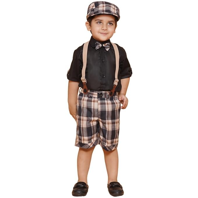 AJ DEZINES Kids Casual Wear Clothing Cotton Shirt Short Set For Boys