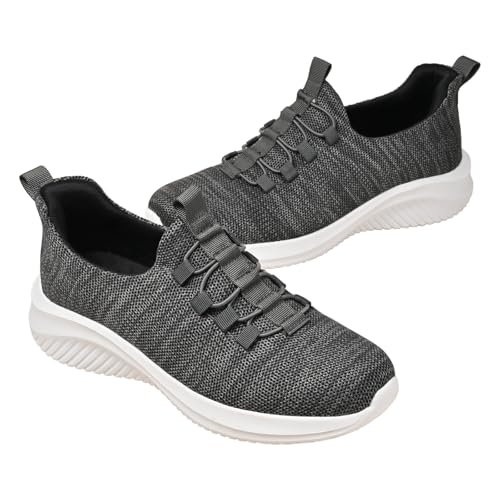 Mens Hands Free Slip On Shoes Casual Slip in Loafers Step in Walking for Men Laceless Knit Running Shoes Athletic Gym Tennis