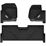 3W Floor Mats Fit for Ford F250 F350 F450 F550 2017-2025 2026 Super Duty Crew Cab Bucket Seat with Under Seat Storage, All Weather TPE Custom Fit F 250 Floor Liner(Not for Vinyl Floor), Upgraded