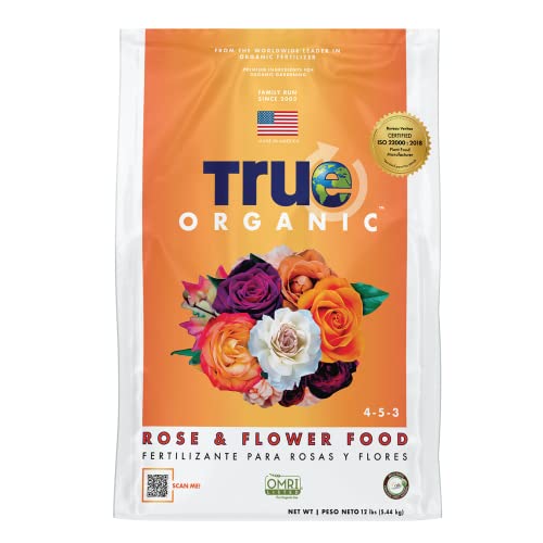 True Organic Rose & Flower Food &ndash; Organic Fertilizer for Stunning Blooms &ndash; 12lb Bag Covers...