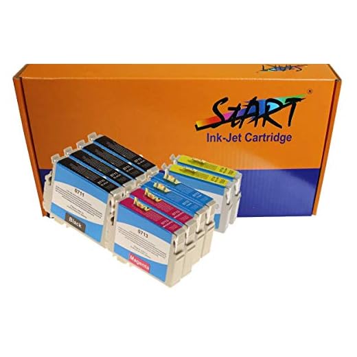 10 Cartouches d'encre compatibles avec Puce remplace Epson T0711, T0712, T0713, T0714