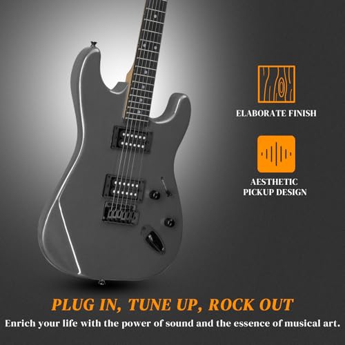 image for Ktaxon 39 Inch Electric Guitar, Full Size Solid Body H-H Pickups 6 Str