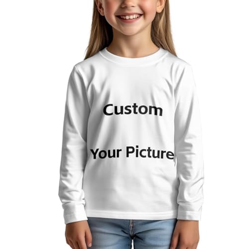Image of WELLFLYHOM Long Sleeve T-Shirt for Boys Girls 3-16 Years Old Tee Tops Crewneck Pullover Shirts Fall Outfits