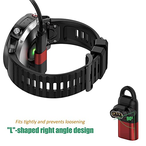 Ankky Garmin Watch Charger To 8-Pin Adapter 90 Degrees, Compatible With Garmin Fenix 7/7S/7X/6S/6/6X/5S/5/5X, Instinct 1/2/2S/Tide/Tactical, Forerunner, Vivomove,Vivoactive,Venu Series And More Black #TOP2