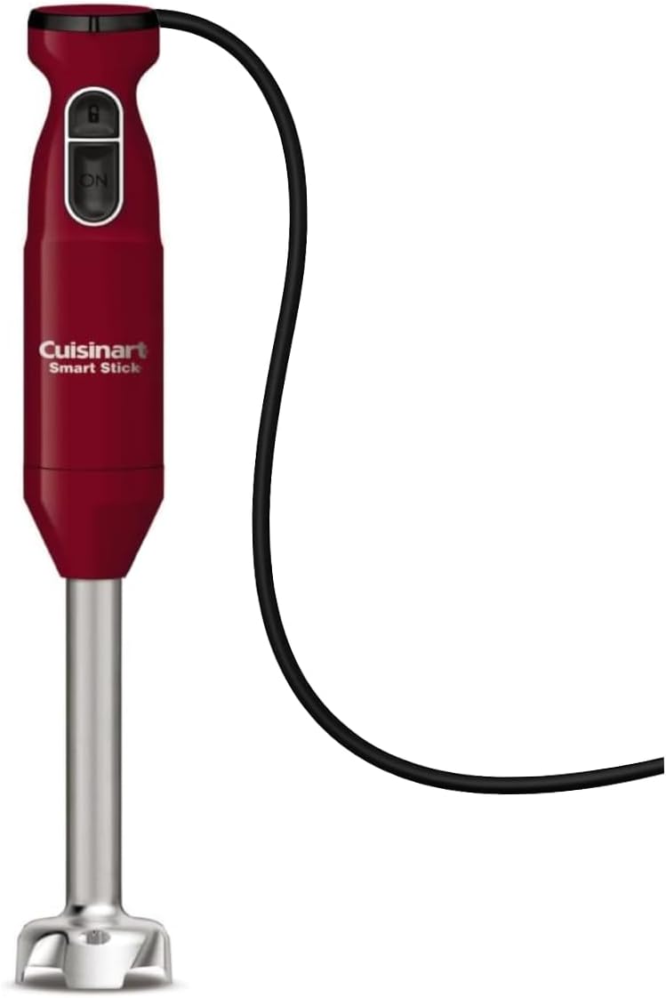 Cuisinart Smart Stick Two-Speed Hand Blender, Powerful Immersion Blender with 300-Watt Motor Blends Shakes, Smoothies, Puree, Baby Food, Soups & Sauces, CSB-175RP1, Red