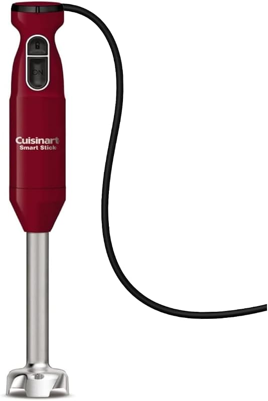 Cuisinart Smart Stick Batidora de mano con cable de dos velocidades, potente batidora de inmersión con motor de 300 vatios que mezcla batidos, batidos, puré, comida para bebés, sopas y salsas, CSB-175RP1, roja