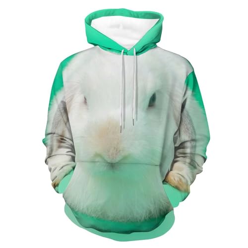 Sweats à capuche manche longue pour homme et femme pull sweat-shirt imprimé lapin noir taille S