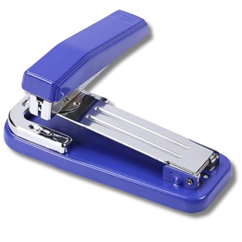 RYOHIN Lab.(良品ラボ) ホッチキス 中綴じ 回転式 製本用 ステープラー ホチキス 中型 25枚綴 業務用 事務用品 資料まとめ ノート作り 3号 No.3-1M 針幅12mm 針長6mm 1個 (ブルー)
