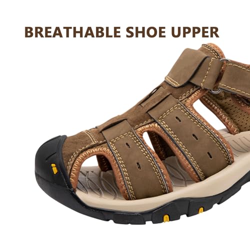 Buhelyc Men's Summer Sport Sandals Outdoor Hiking Water Shoes Closed Toe Athletic Sandals Adjustable Lightweight for Beach Walking4