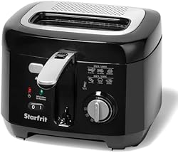 Starfrit 2.5L Oil Fryer with Removable Ceramic Bowl - Adjustable Temperature Control - Magnetic Power Socket a