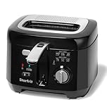 Starfrit 2.5L Oil Fryer with Removable Ceramic Bowl - Adjustable Temperature Control - Magnetic Power Socket and Large Viewing Window