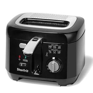 Starfrit 2.5L Oil Fryer with Removable Ceramic Bowl – Adjustable Temperature Control – Magnetic Power Socket and Large Viewing Window