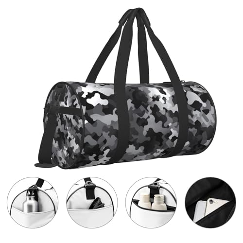 Travel Duffel Bag Lightweight Carry On Weekender Overnight Bags Black White Gray Camouflage Sports Tote Gym Backpack with Adjustable Strap Hospital Bags Foldable Luggage Bag for Women Men3