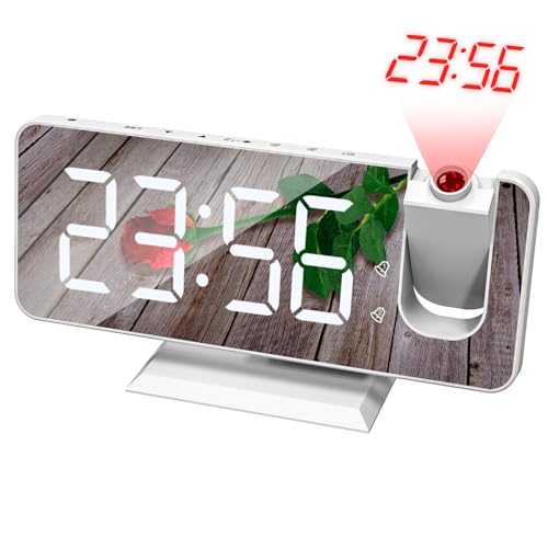 [Caividom]�v���W�F�N�^�[ �ڊo�܂����v �f�W�^��LED���v 4�i�K���� ���������@�\���� 10°��]�\�ȓV�䓊�e �f���A���A���[��&�������X�k�[�Y �@�\�t�� ���Z���T�[ USB���d�� �Q��/�I�t�B�X�p �������C���e�N���b�N (�z���C�g) ����