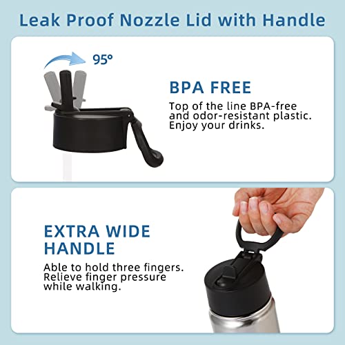 Volhoply 18Oz Insulated Water Bottle Bulk 8 Pack,Kids Stainless Steel Water Bottles With Straw,Reusable Metal Thermos Water Bottle,Double Wall Vacuum Sports Water Flask For Cold Drink(Silver,8 Set) #TOP5