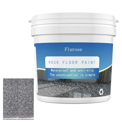Epoxy Colored Sand Floor Paint, High-Gloss Self-Leveling Epoxy Coating for Interior & Exterior Surfaces, Wear-Resistant & Non-Slip Marble Effect Finish, 35oz (1KG), dark gray