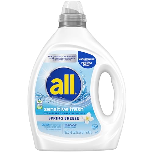 all sensitive fresh™, Spring Breeze, Scented Liquid Laundry Detergent for Sensitive Skin,...