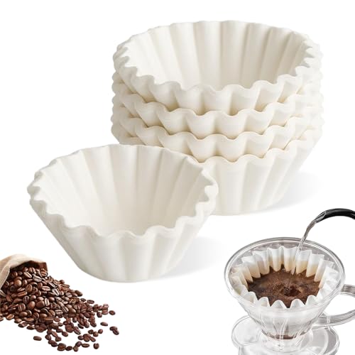 200 Stück Korbfilter Kaffeefilter Papier 80/200mm Weiße Korbfilter Korbfiltertüten für 46 Tassen Papierfilterkorb für Kaffeemaschine Kaffeepapierfilter Büro Zuhause Café
