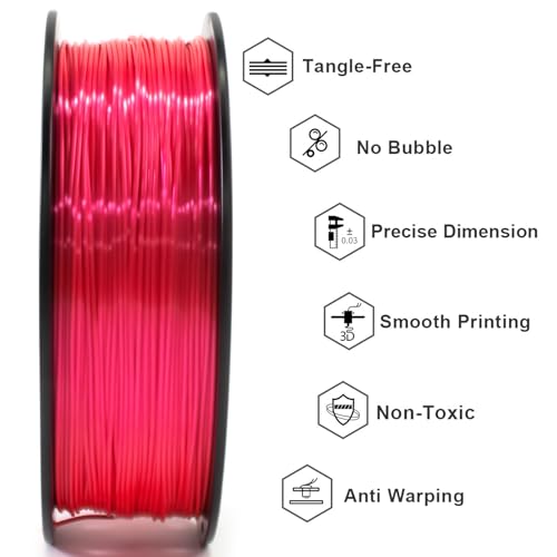 Image of Geeetech Silk PLA Filament 1.75mm, Metal-Like Shiny Silk Rose Pink 3D Filament 1kg (2.2lbs) 1 Spool, Dimensional Accuracy + /- 0.02 mm, Fit Most FDM Printer (Magenta)
