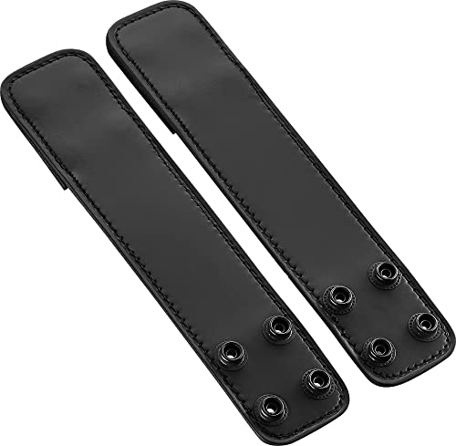 Duty Belt Keeper Double Width 1.75 inch with Double Snap Closure Genuine Leather for Belts 2 1/4 inch Wide, 2 Pack