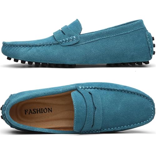 Image of PPXID Men's Dress Loafers Slip On Casual Shoes Lightweight Soft Penny Loafers Suede Driving Boat Shoes Moccasins