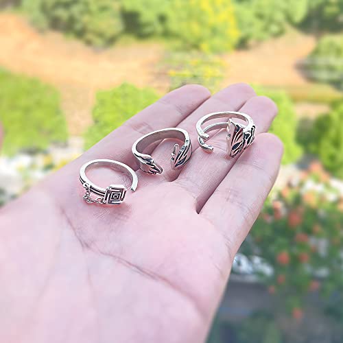 Ealipoi Kurosaki Ring Anime Zangetsu Cosplay Rings Alloy Adujustable Accessories for Women Men Gift 3pcs2