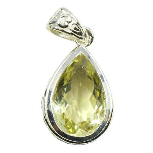 Pendentif quartz citron poire argent pour illuminer vos soirées