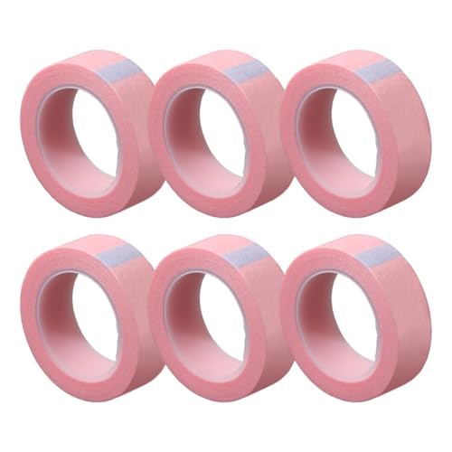 6 Rolls Eyelash Tape Eyelashes Extension Tape Breathable Micropore Fabric Lash Tapes 9m Each Roll Beauty Eyelash Ta-pe Eyelashes Isolation Tapes Easy to Tear Makeup Eye Lashes Tool