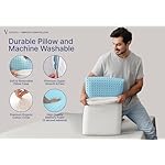 Cooling Gel Memory Foam Pillow - 1-Pack - Standard Size Bed Pillows For Sleeping - Medium-Firm - Back, Stomach and Side Sleeper Pillow - Shoulder & Back Pain Relief - Washable , Bamboo Viscose Cover - Image 4