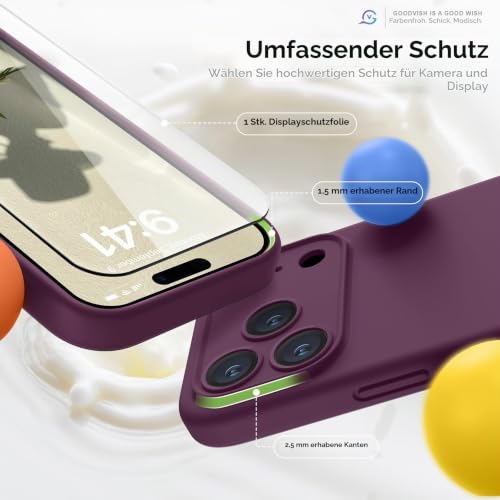 GOODVISH Silikon Hülle für iPhone 18 Pro/iPhone 17 Pro 6,3", Burgunder – Ansicht 3