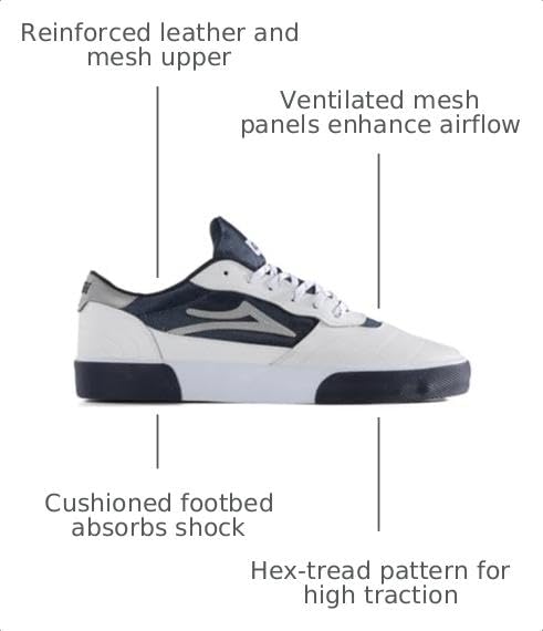 Image of Lakai Cambridge Men's Low-Top Skate Shoes, Vulcanized Skateboard Sneakers