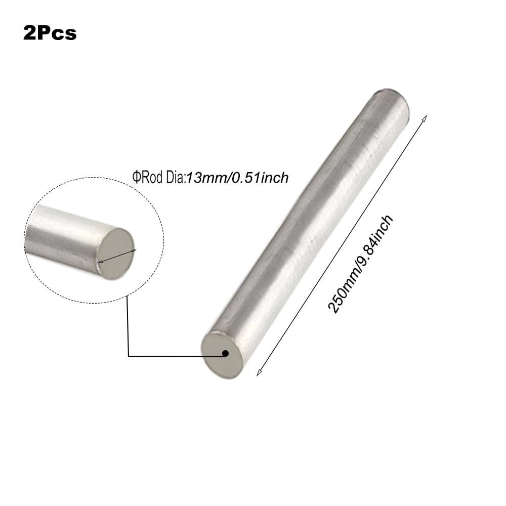 Aste rotonde in acciaio inossidabile 304, diametro 13 mm, lunghezza 250 mm, per industria e fai da te
