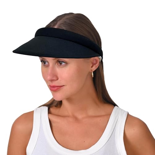 Image of 2 Pack Sun Visor Hats Women Men Clip On Wide Brim Visors Hat Outdoor Sports Golf Beach Travel Tennis Caps