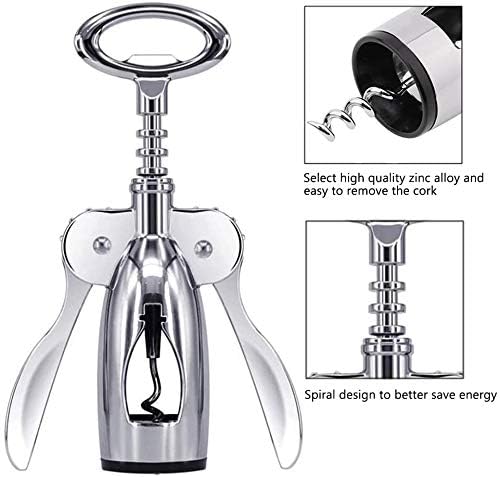 Bridge2shopping Stainless Steel Wine Bottle Opener Wing Corkscrew Opener Spiral Drill 1
