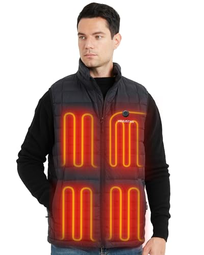 Venustas Men's Heated Down Vest with Battery Pack 7.4V Included, 90% Duck Down Lightweight Electric...
